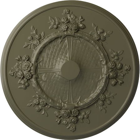 Ekena Millwork Flower Ceiling Medallion (Fits Canopies up to 3 7/8"), Hand-Painted Painted Turtle, 27"OD x 1 1/8"P CM27FLPTF